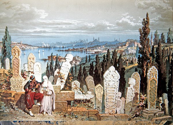 Cmentarz w Konstantynopolu autorstwa Amadeo Preziosi