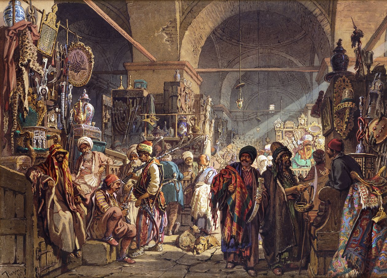 Turecki Bazar, 1867 autorstwa Amadeo Preziosi