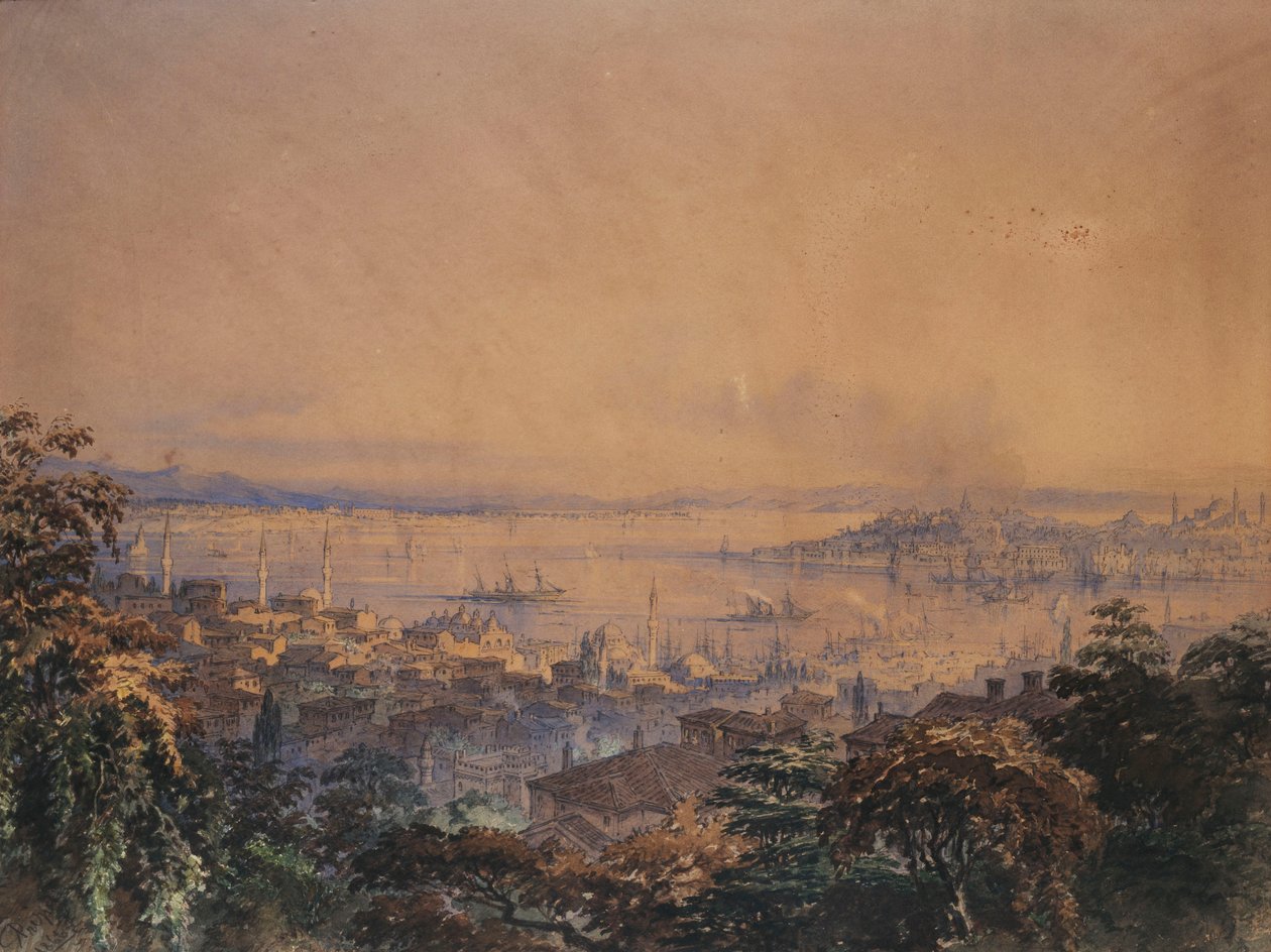 Widok Konstantynopola, 1866 autorstwa Amadeo Preziosi