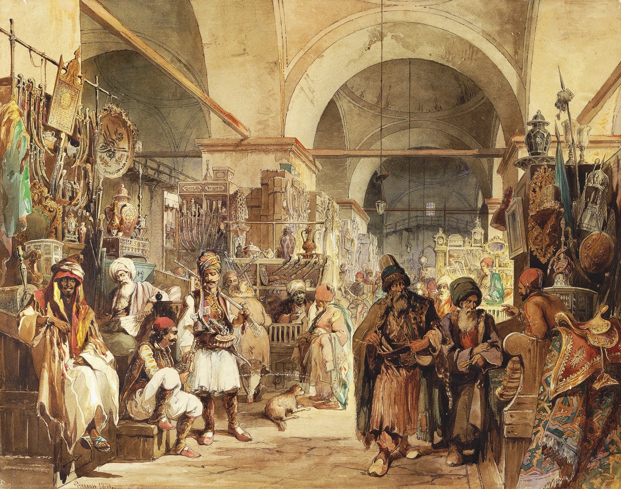 Na bazarze, 1854 autorstwa Amadeo Preziosi