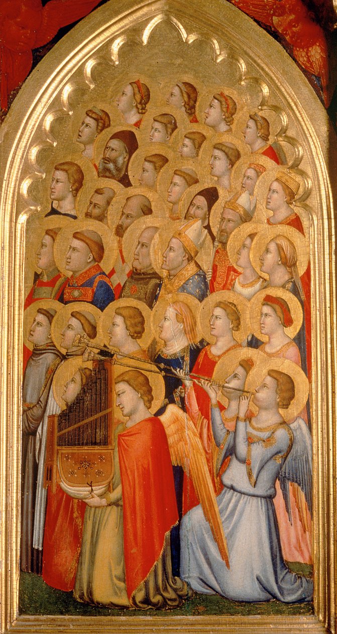 Anioły z Poliptyku Koronacji Dziewicy (skrajny prawy panel) (patrz także 66540-66550) autorstwa Ambrogio Bondone Giotto