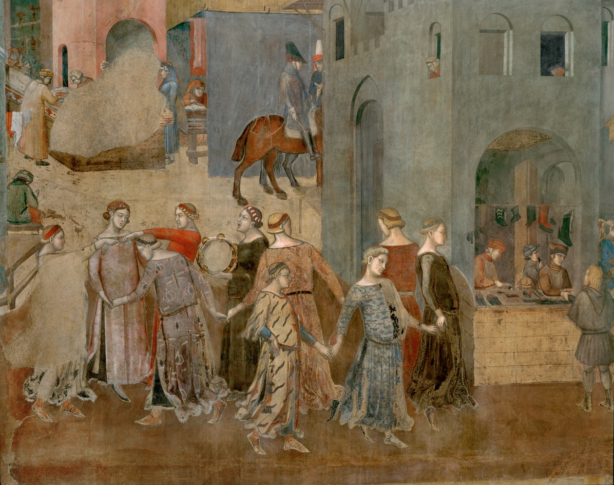 Błogosławieństwa dobrego rządu (fresk) autorstwa Ambrogio Lorenzetti