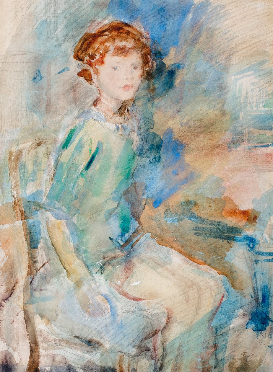 Portret dziecka, ok. 1920 (ołówek i wc na papierze) autorstwa Ambrose McEvoy