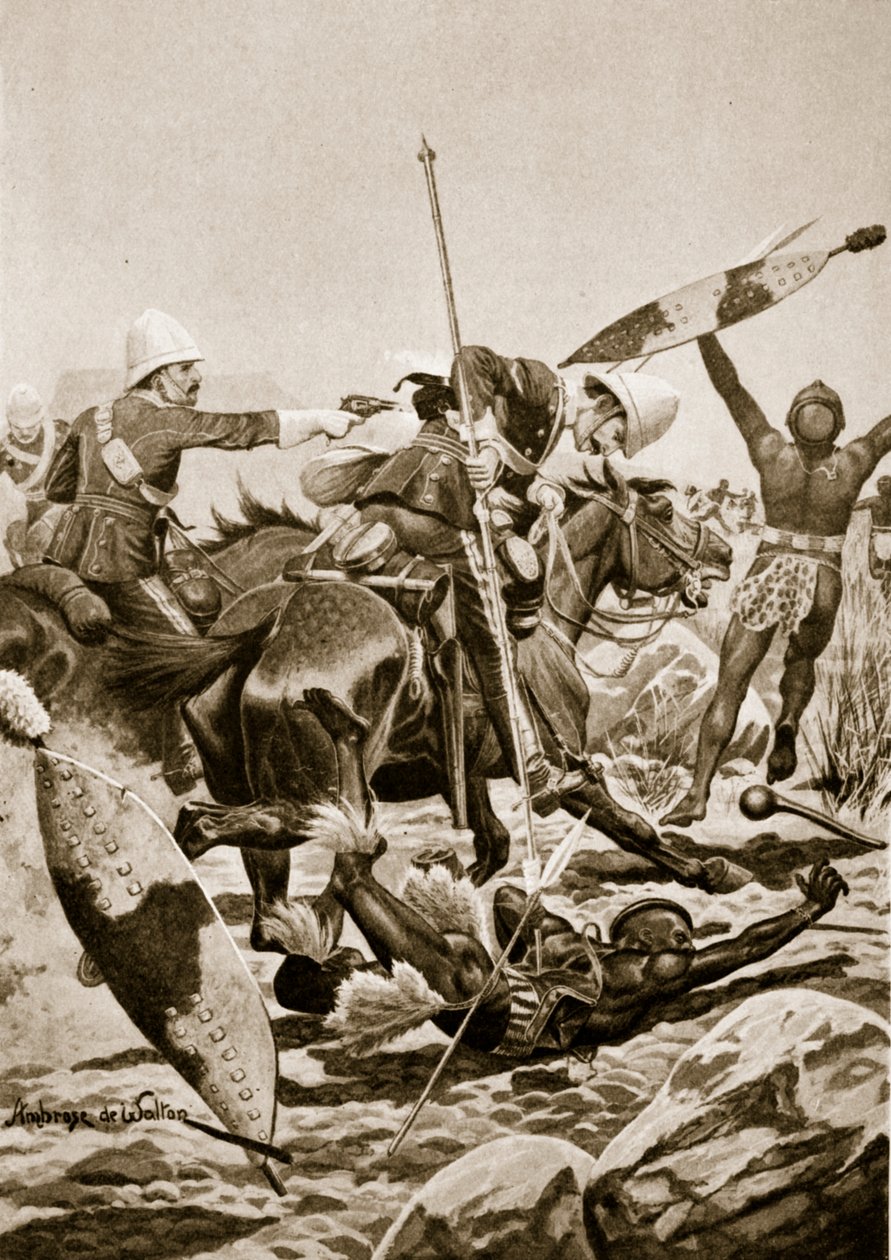 17. Ułanów ścigających Zulusów po Ulundi, 4 lipca 1879 r. autorstwa Ambrose de Walton
