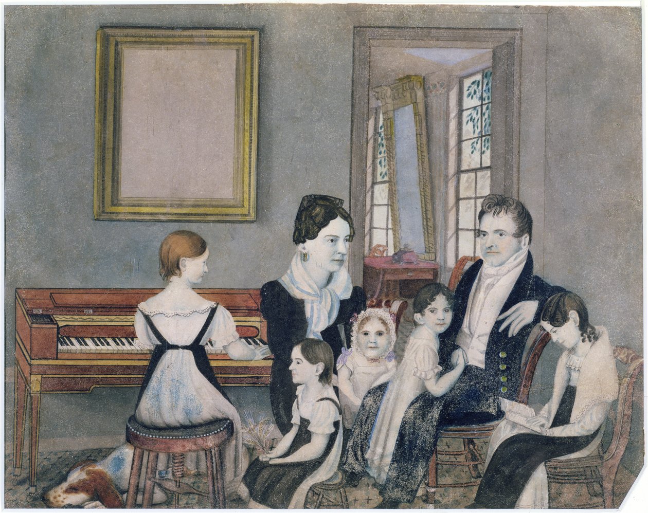 Rodzina Schuyler, 1824 (wc na papierze) autorstwa Ambrose Andrews