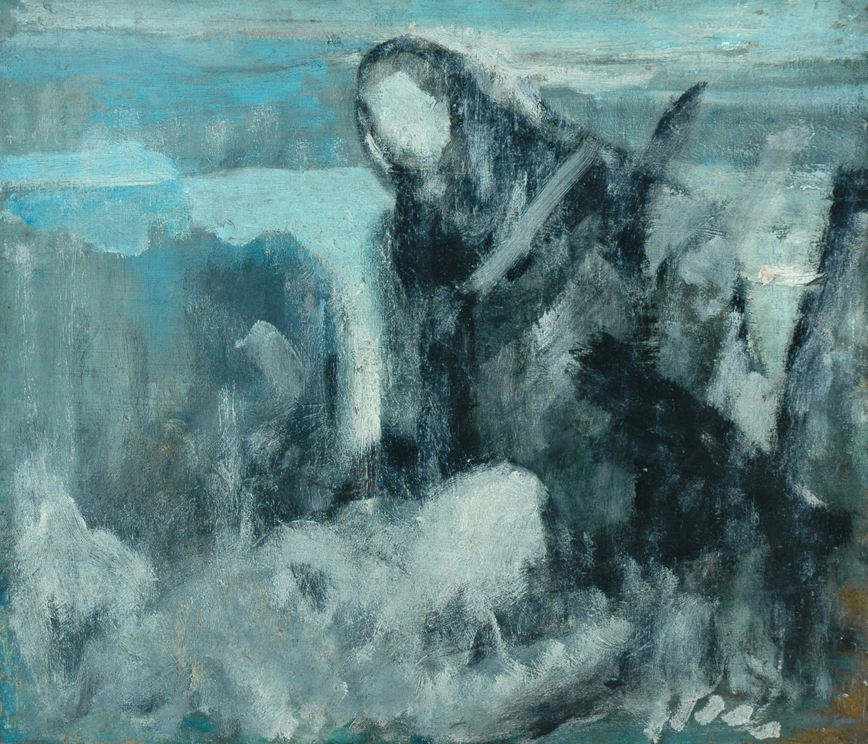 Szkic do „Naprawiania sieci”, ok. 1911?12 autorstwa Ambrose McEvoy