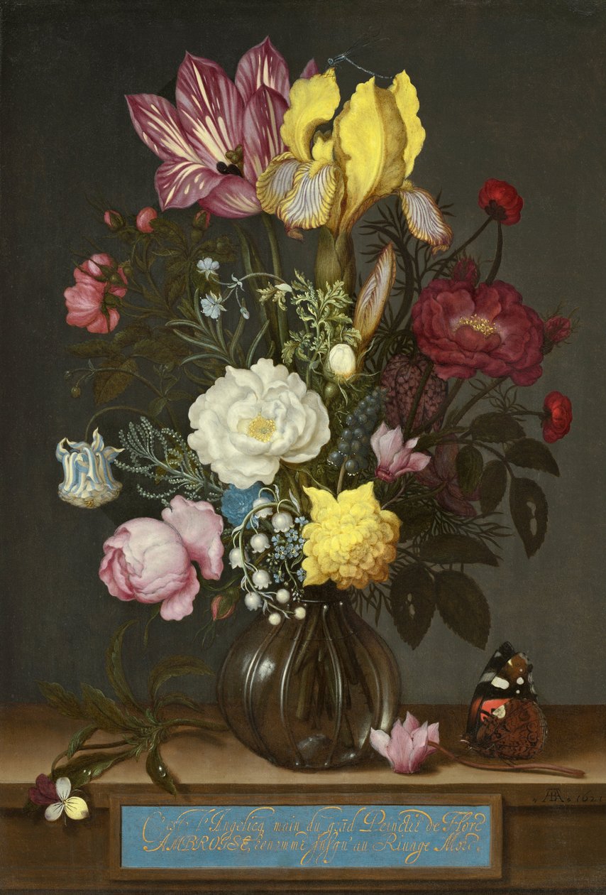 Bukiet kwiatów w szklanym wazonie autorstwa Ambrosius Bosschaert