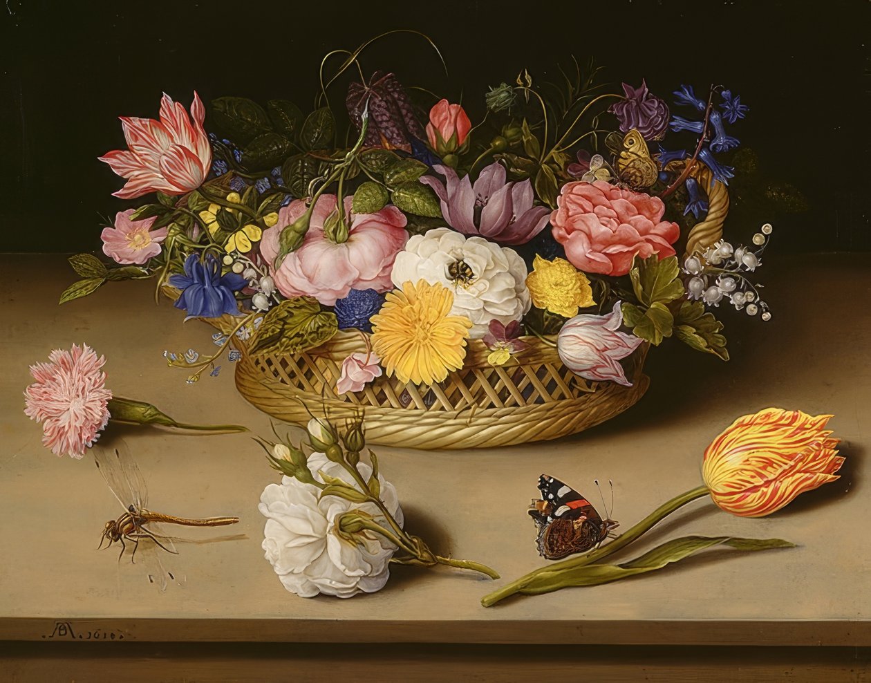 Martwa natura z kwiatami. 1614 autorstwa Ambrosius the Elder Bosschaert