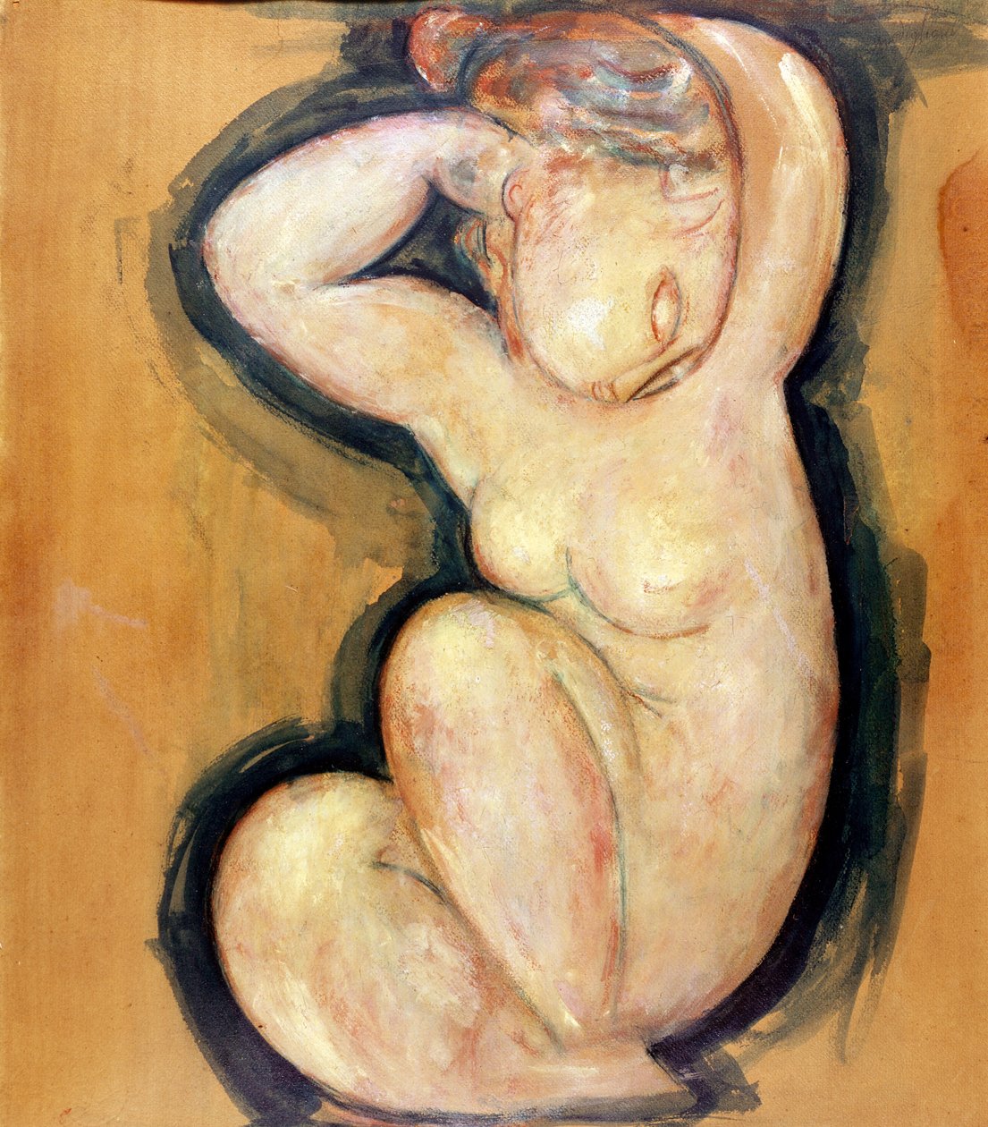 Kariatyda, ok. 1913-14 (olej na tekturze) autorstwa Amedeo Modigliani