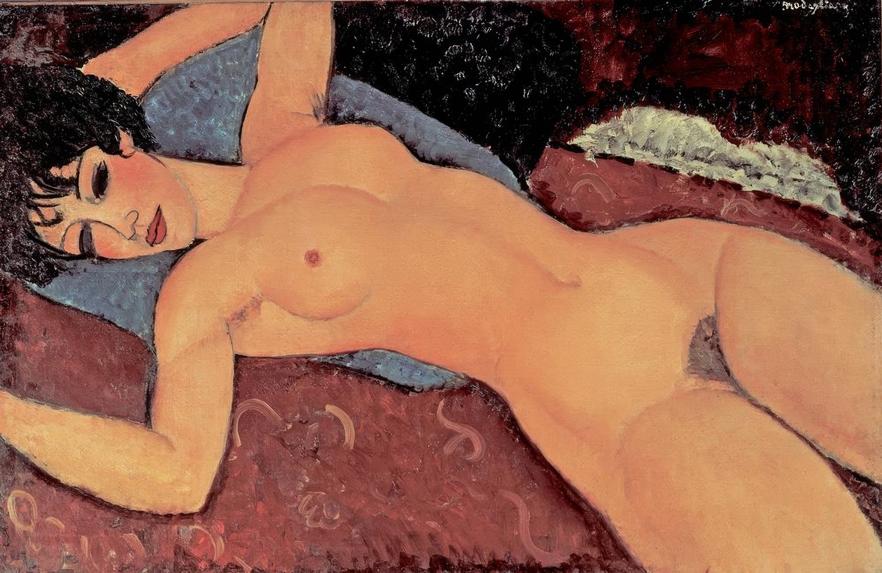 Czerwony akt kobiecy autorstwa Amedeo Modigliani