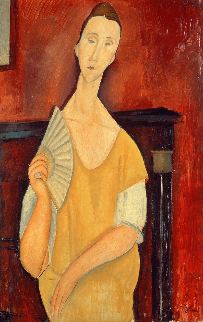 Kobieta z wachlarzem (Lunia Czechowska) 1919 autorstwa Amedeo Modigliani