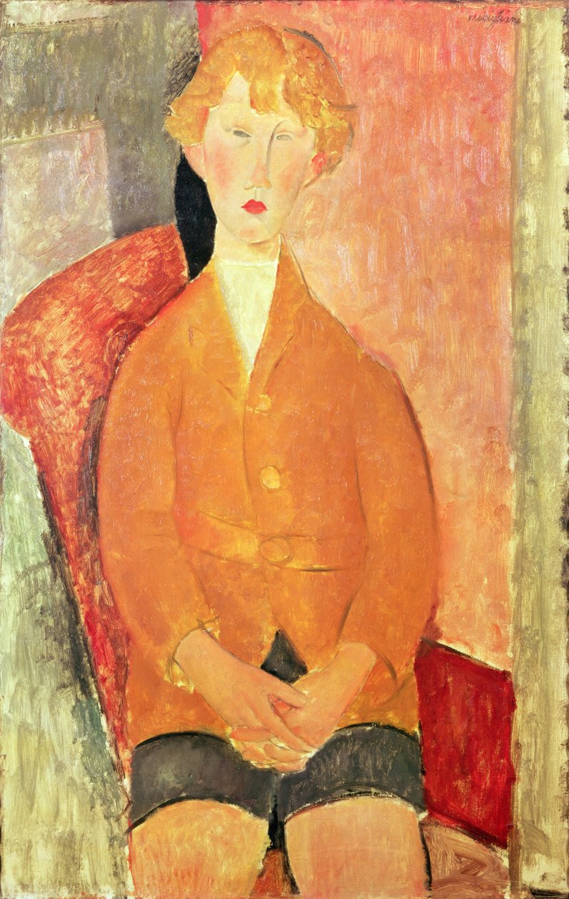 Chłopiec w krótkich spodenkach, ok. 1918 autorstwa Amedeo Modigliani