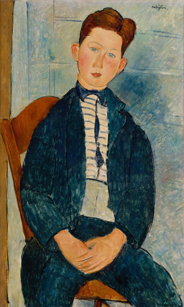Chłopiec w pasiastym swetrze, 1918 autorstwa Amedeo Modigliani