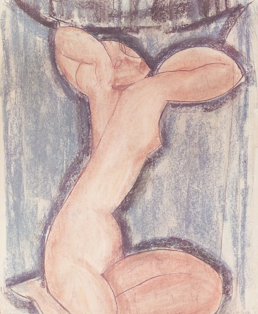 Kariatyda (pastel na papierze) autorstwa Amedeo Modigliani
