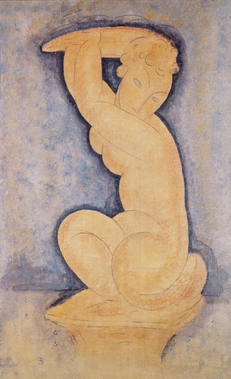 Kariatyda, 1914 (ołówek i toaleta) autorstwa Amedeo Modigliani