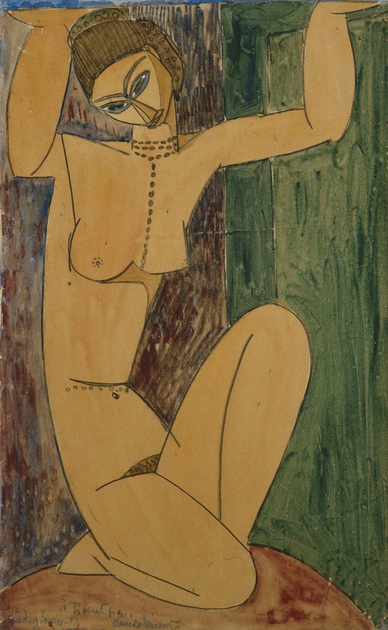 Kariatyda; Kariatyd, 1913 autorstwa Amedeo Modigliani