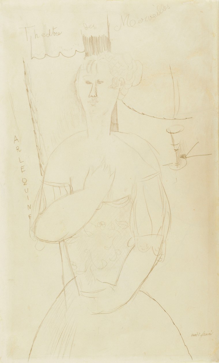 Arlekin, ok. 1915 autorstwa Amedeo Modigliani