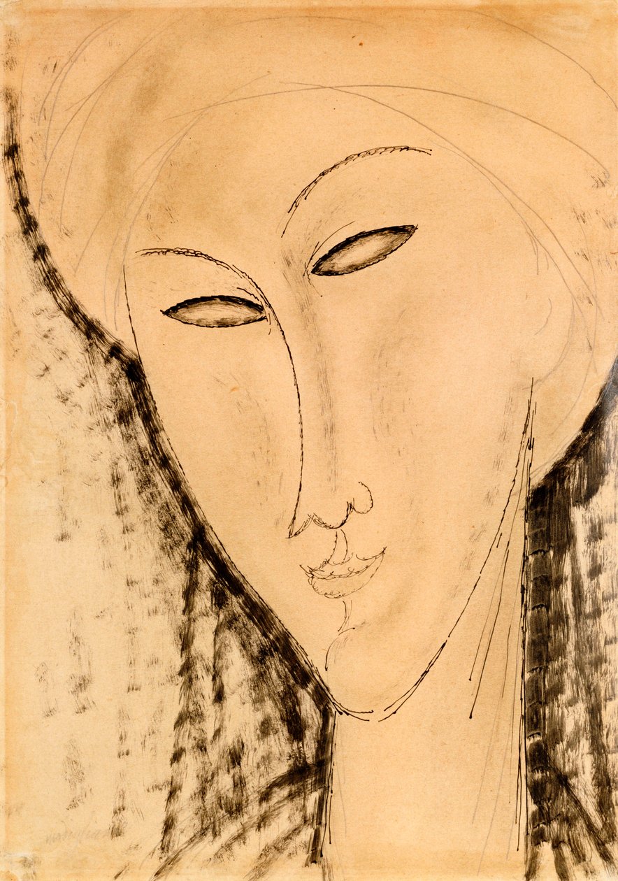 Głowa kobiety autorstwa Amedeo Modigliani