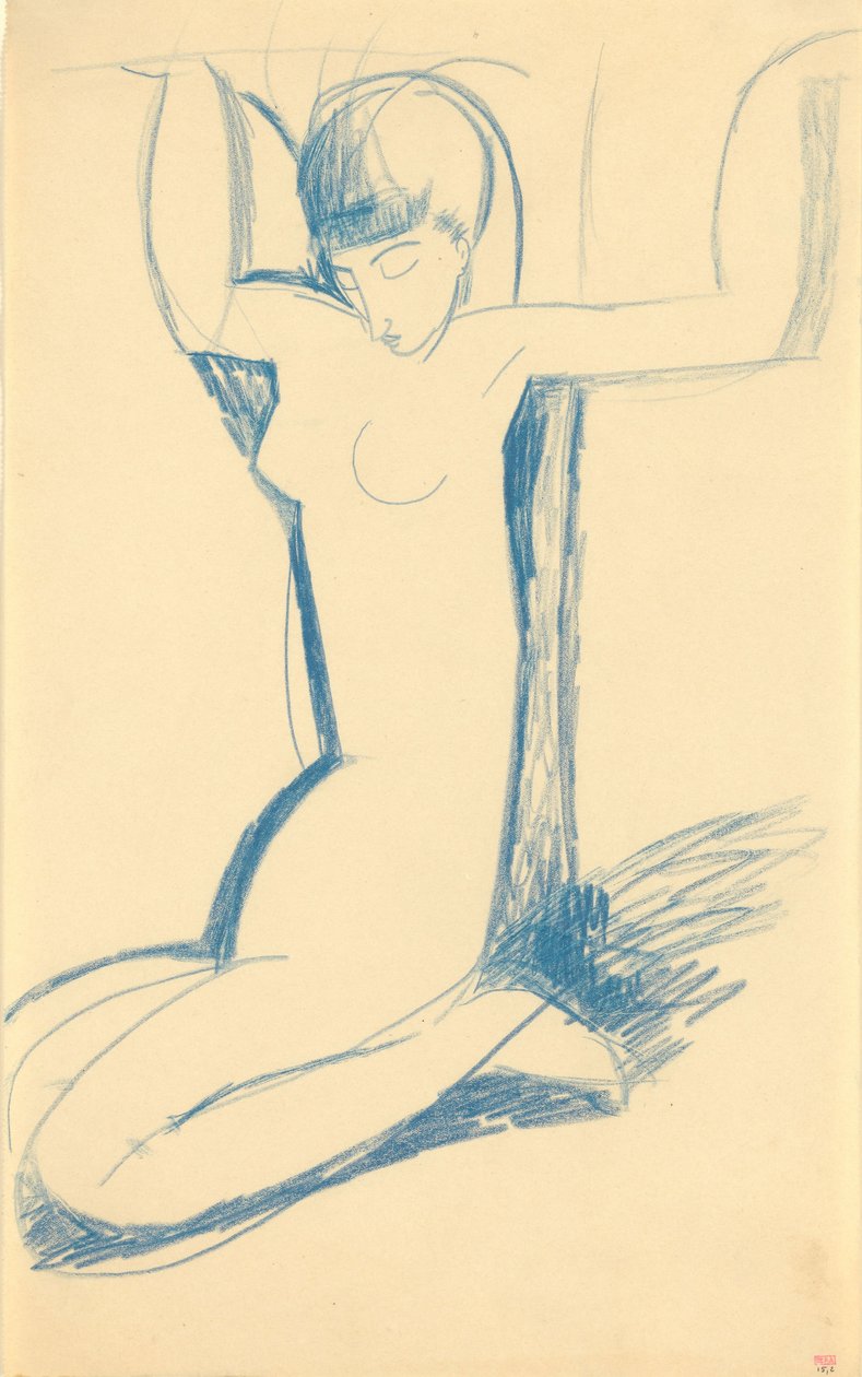 Klęcząca niebieska kariatyda (Anna Akmatova autorstwa Amedeo Modigliani