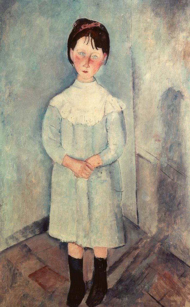 Mała dziewczynka w kolorze niebieskim autorstwa Amedeo Modigliani