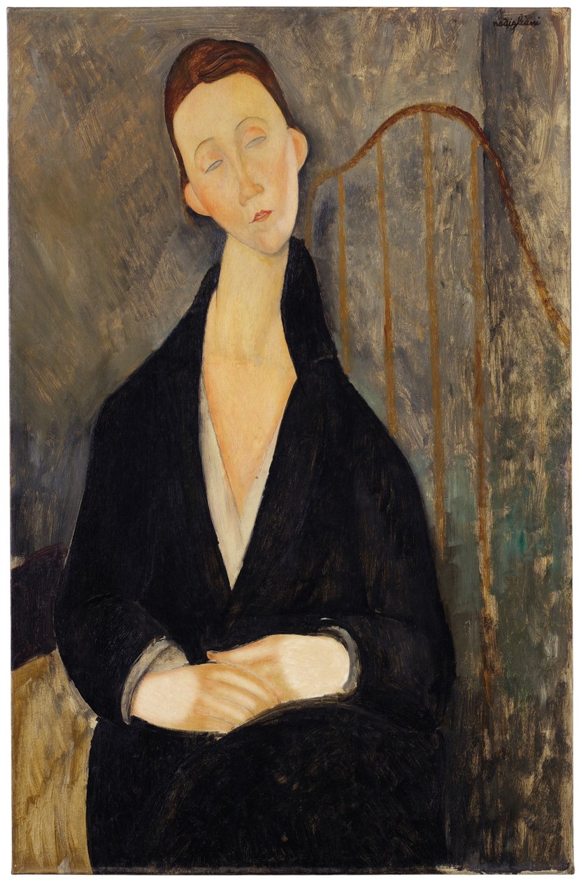 Lunia Czechowska (w czarnej sukience) autorstwa Amedeo Modigliani