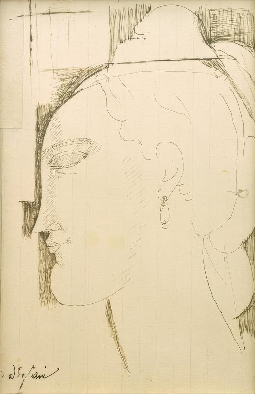 Głowa kobiety autorstwa Amedeo Modigliani