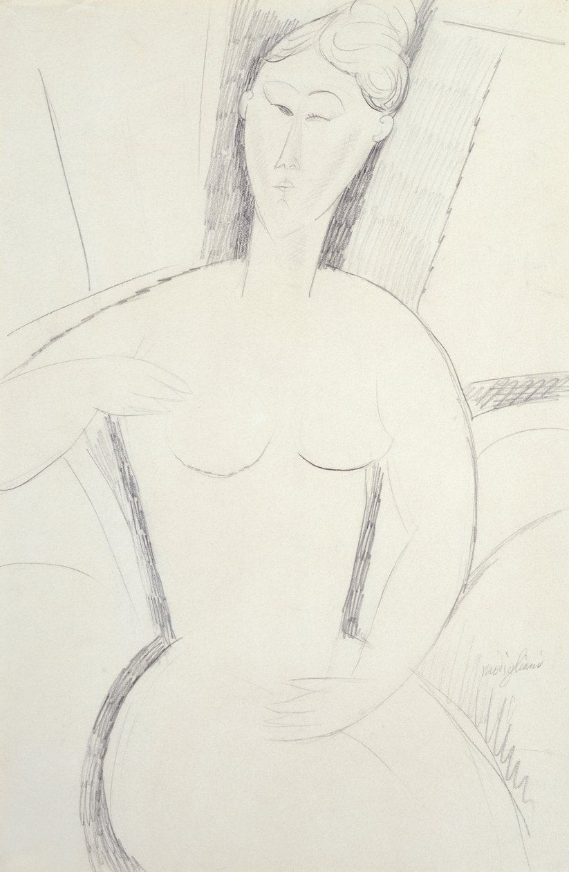 Siedząca kobieta (ołówek) autorstwa Amedeo Modigliani