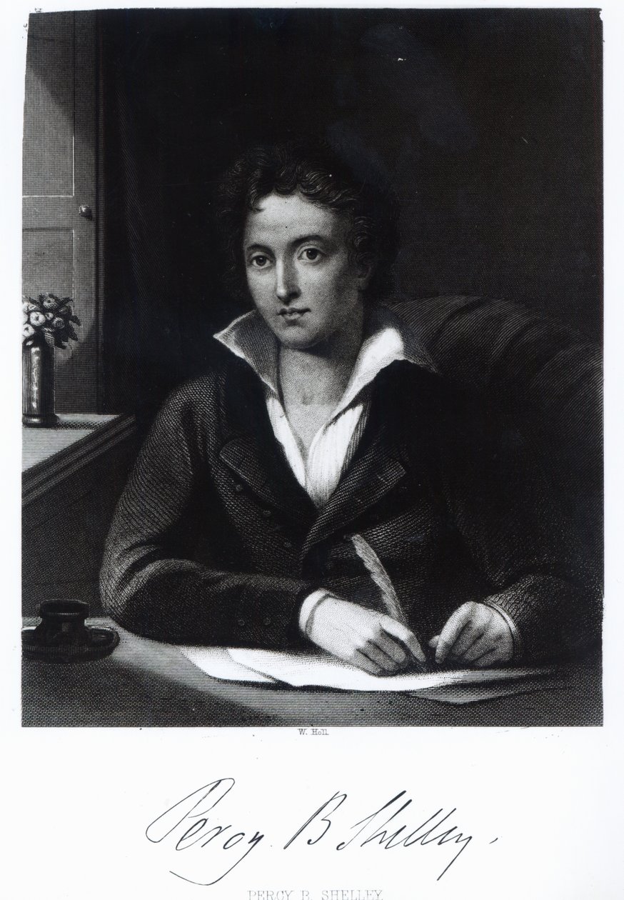Percy Bysshe Shelley, grawerowane przez Williama Holla autorstwa Amelia Curran