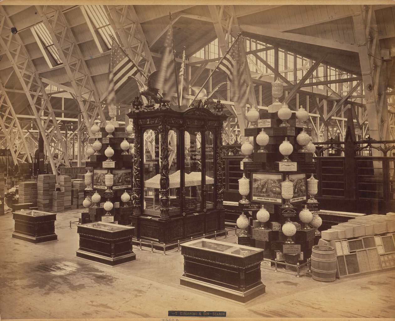 Kingsford, T. i Son, Oswego, N.Y., Exhibit 210, Agricultural Hall, Bldg., 1876 (druk albumowy) autorstwa American Photographer