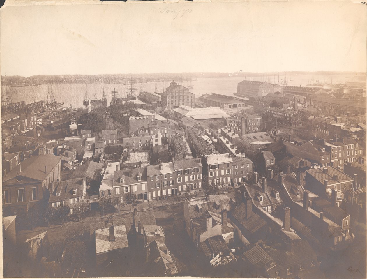 Panorama Filadelfii, widok wschód-południowy, 1870 (druk albumowy) autorstwa American Photographer