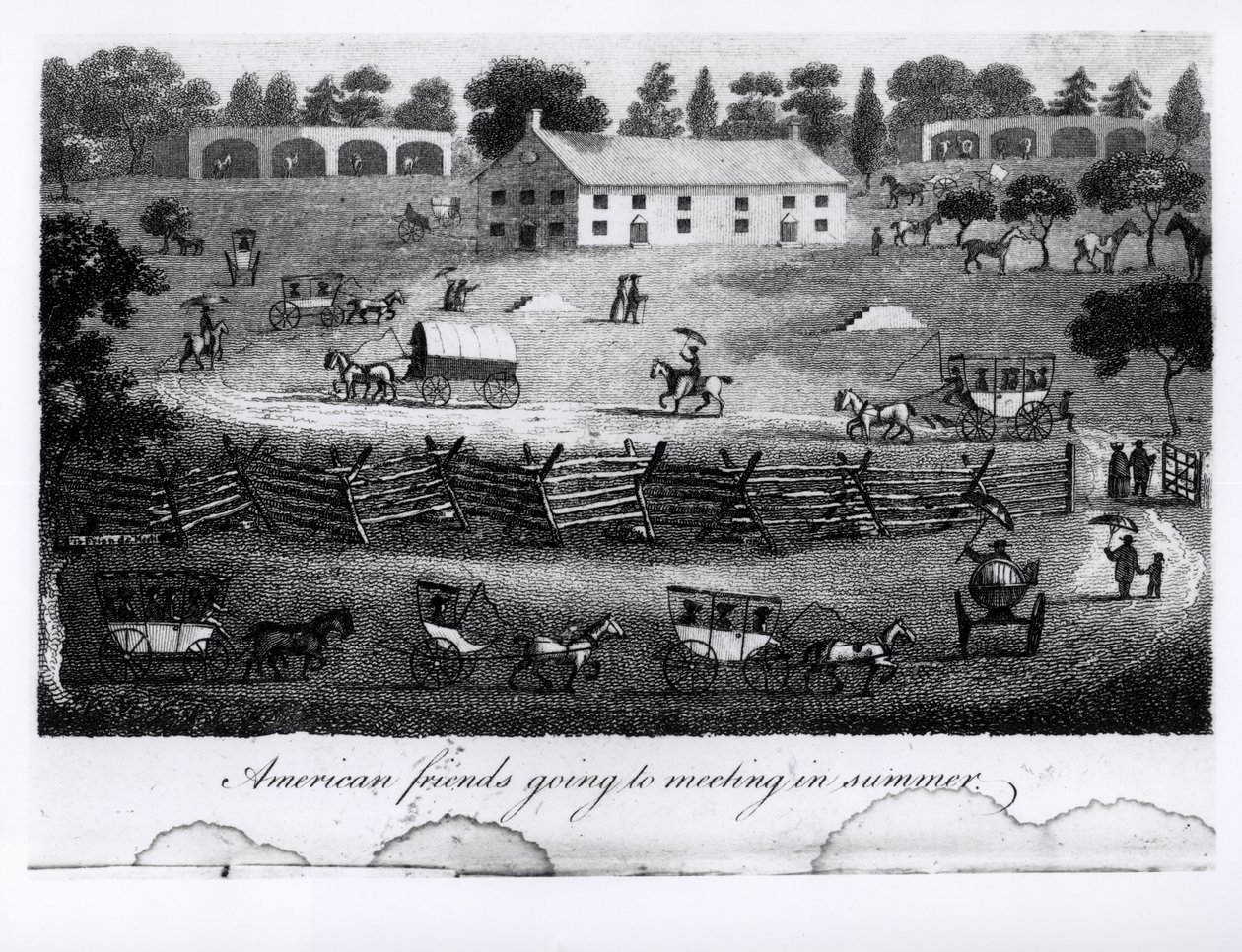 Америкийн найзууд зун уулзахаар явж байна. "1804, 1805, 1806 онд Хойд Америкийн зарим газраар аялсан нь" номоос, Сатклифф, 1811, Поли. autorstwa American School
