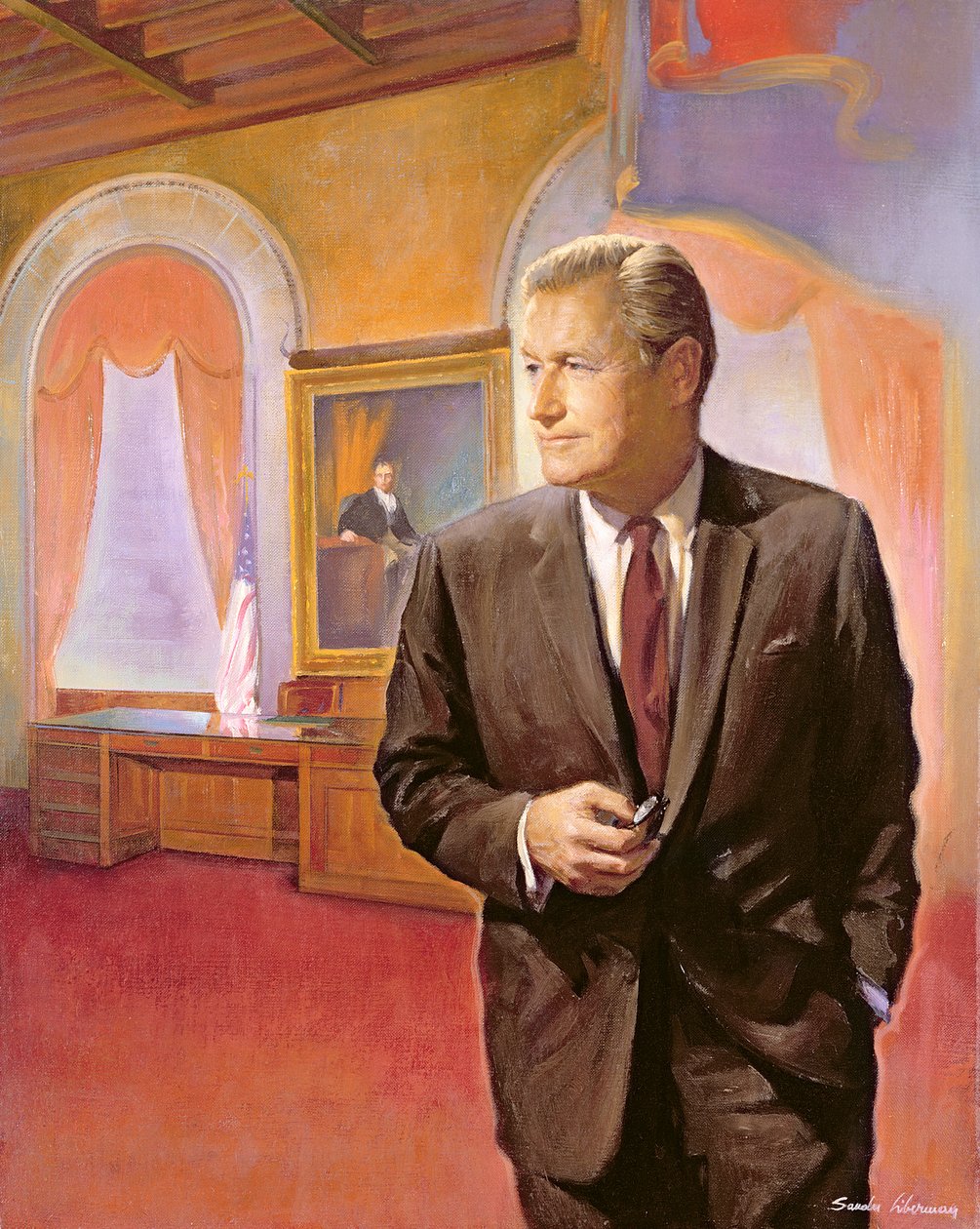 Gubernator Nelson A. Rockefeller (1908-79) autorstwa American School