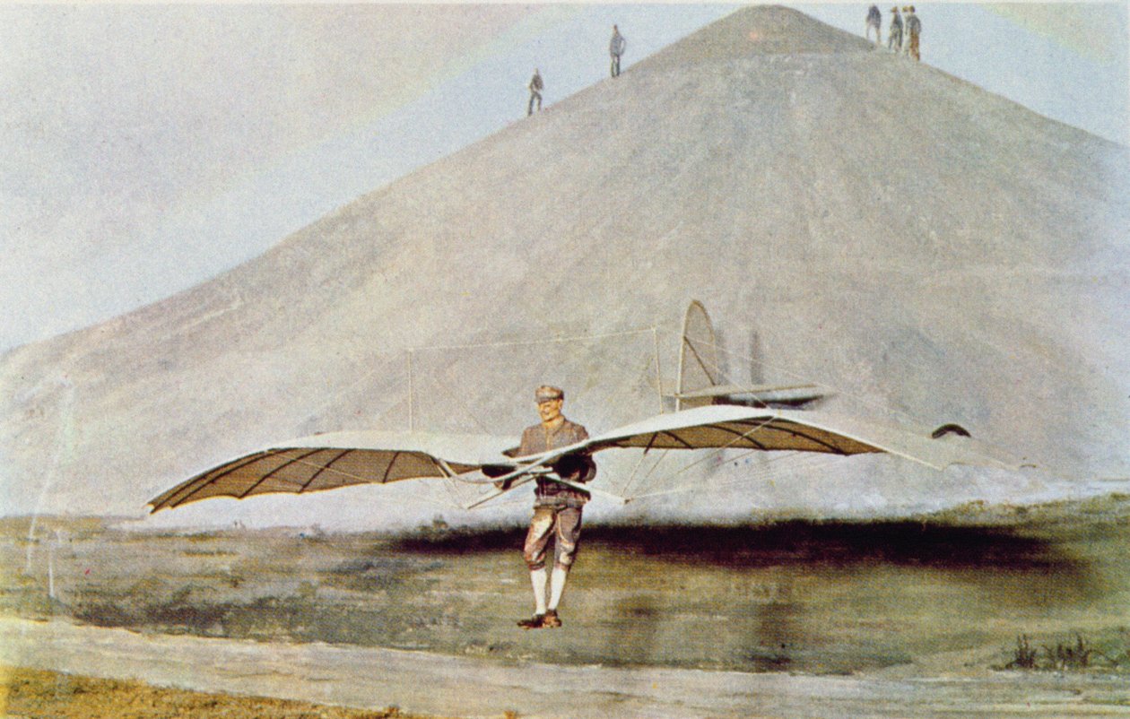 "Scientific American" политийн Отто Лилиентал (1848-96)-ийн олон нисдэг туршилтуудын нэг. autorstwa American School