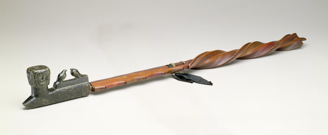 Trzonek do fajki, Chippewa, ok.1850 (drewno i metal) autorstwa American School