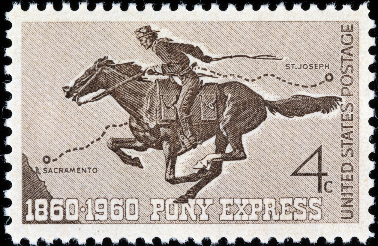Amerykański znaczek na Pony Express autorstwa American School