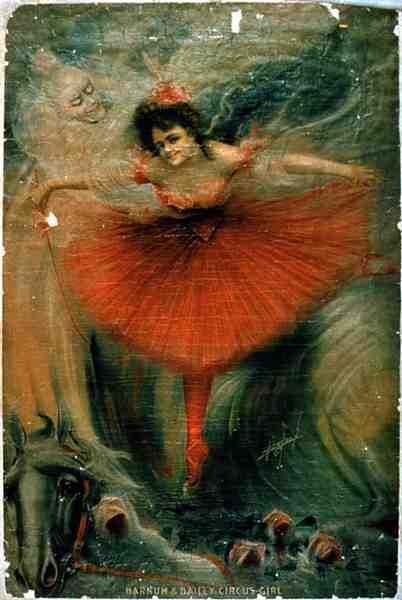 „Barnum and Bailey Circus Girl” (kolor lito) autorstwa American School