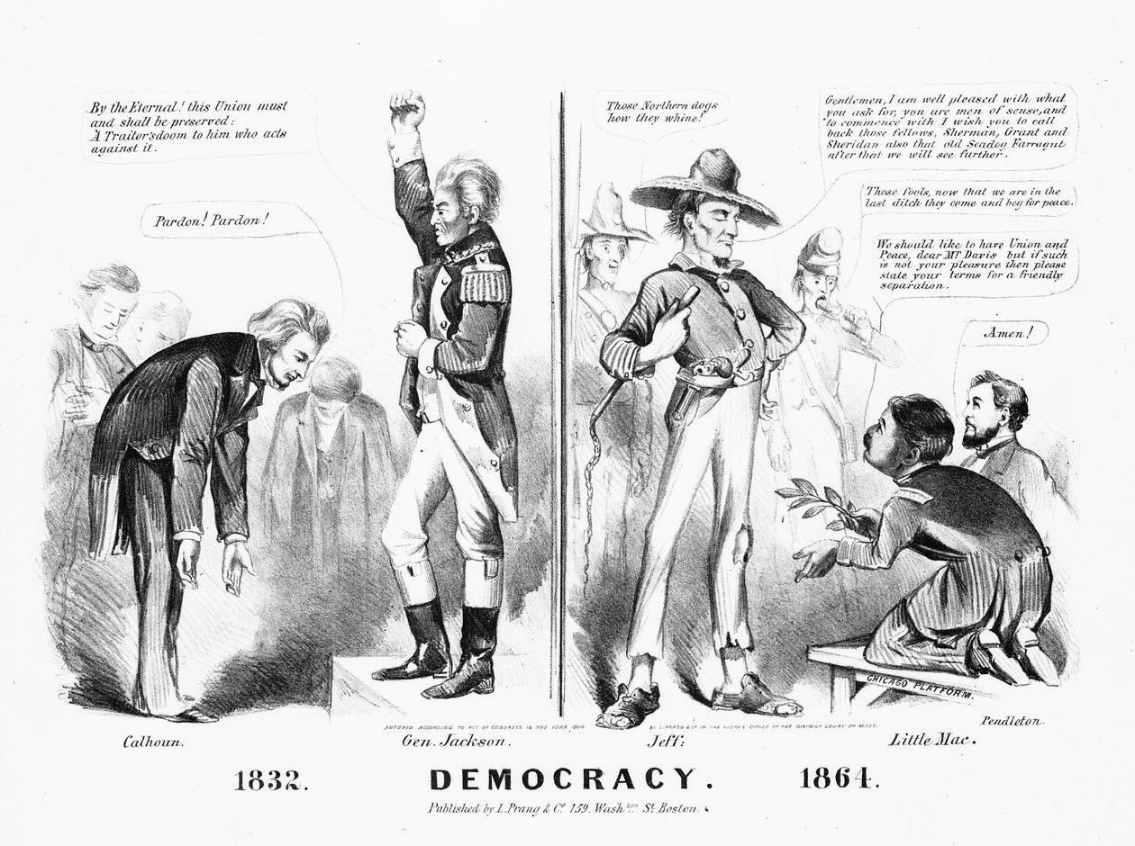 Demokracja opublikowana przez Louis Prang & Co. 1864 autorstwa American School