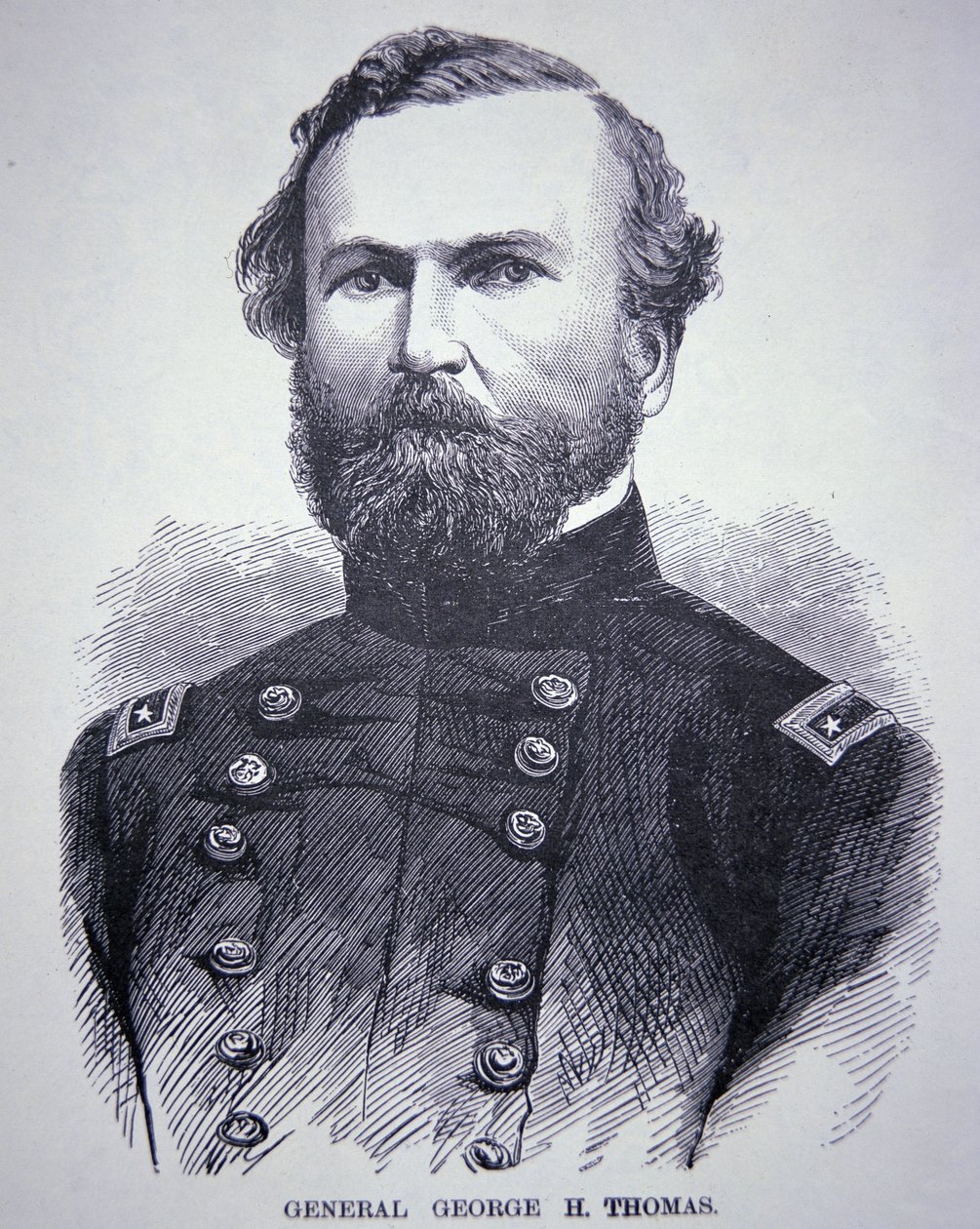 Generał George H. Thomas (1816-70) (grawerowanie) autorstwa American School