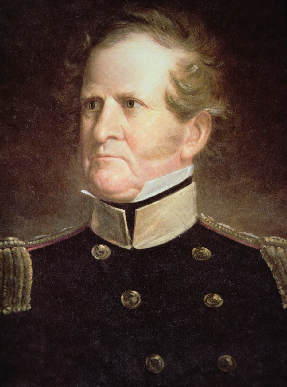 Generał Winfield Scott (1786-1866) (kolor lito) autorstwa American School