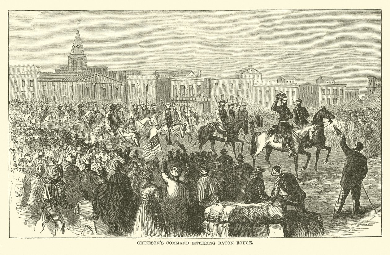 Dowództwo Griersons wchodzące do Baton Rouge, kwiecień 1863 r. autorstwa American School