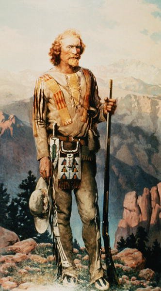 Jim Baker (1818-98) (kolor lito) autorstwa American School