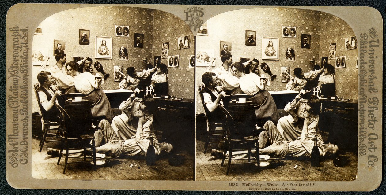 McCarthys Wake (część 3), 1899 (stereograf) autorstwa American School