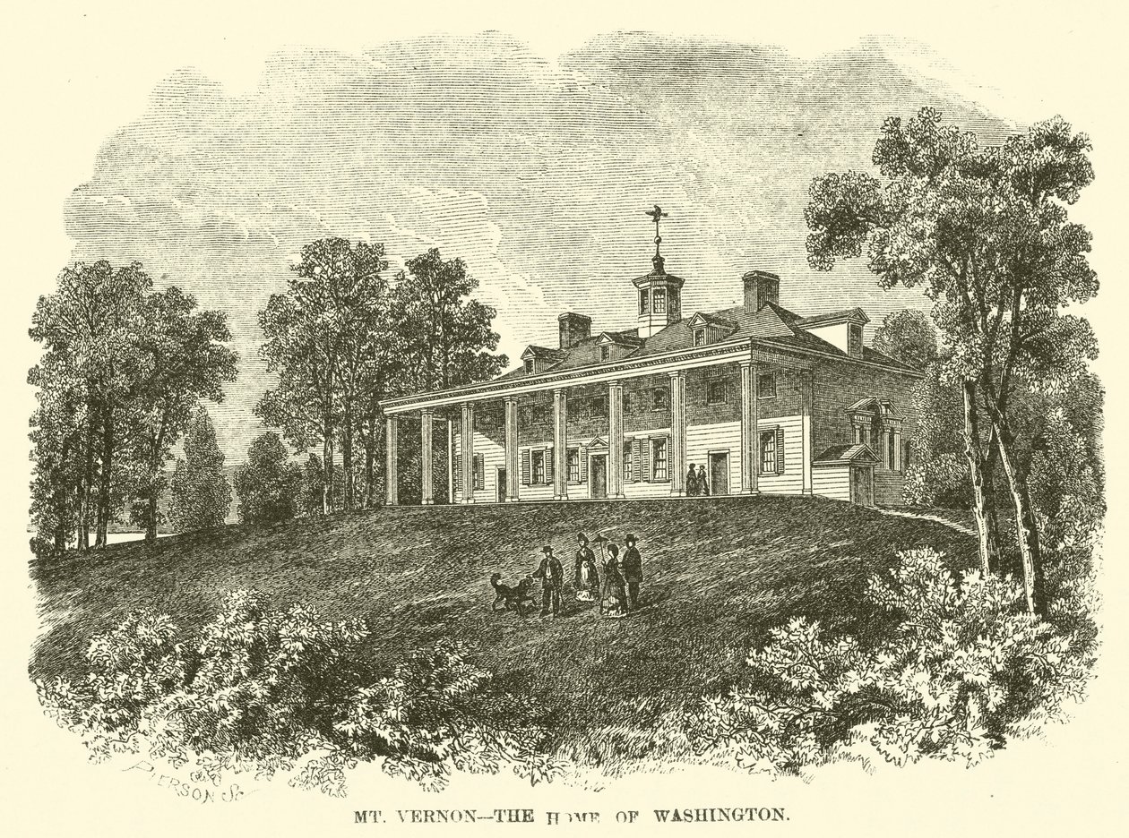 Mount Vernon, dom Waszyngtona (rycina) autorstwa American School