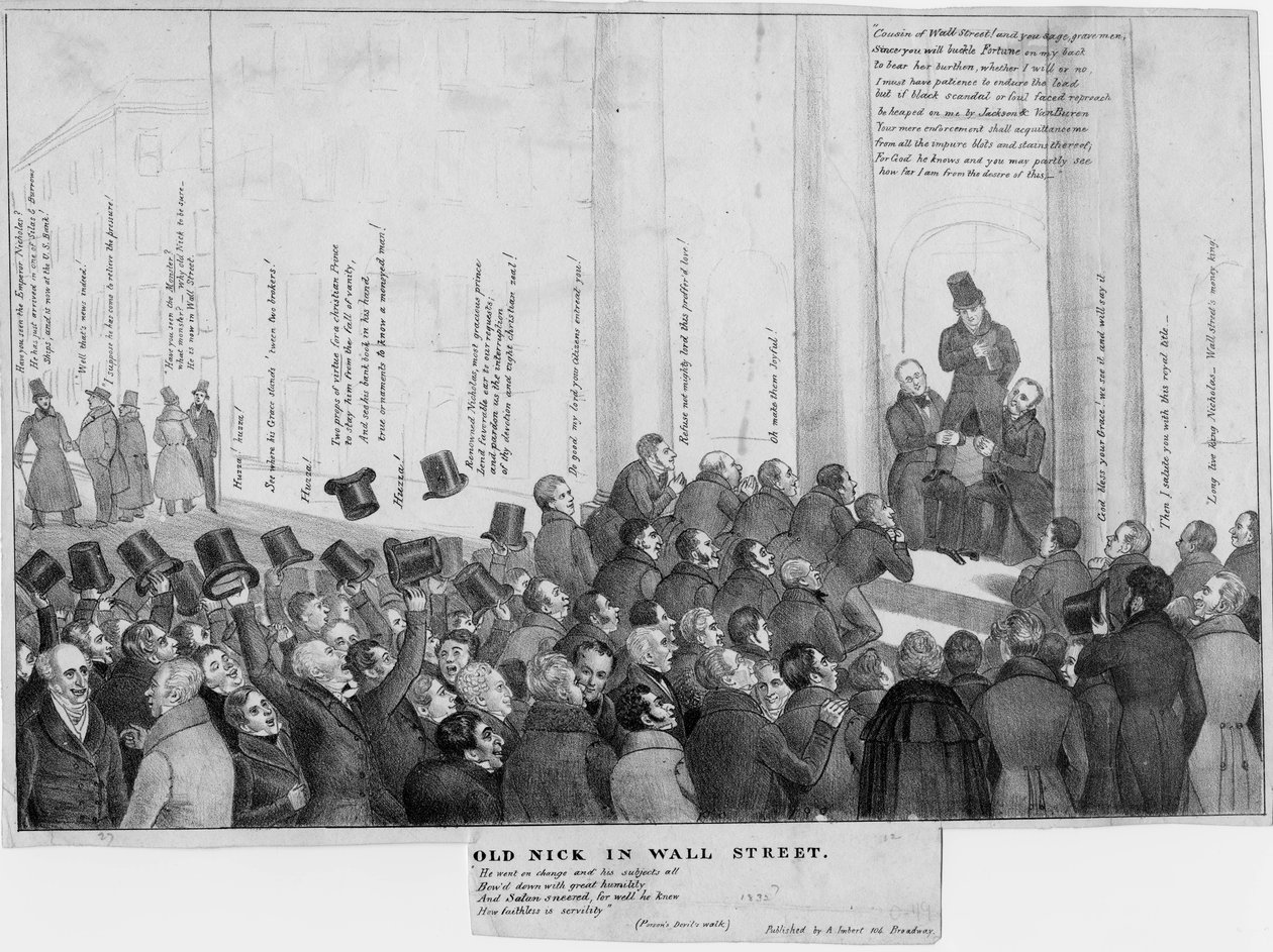 Stary Nick na Wall Street, ok. 1832 r. autorstwa American School