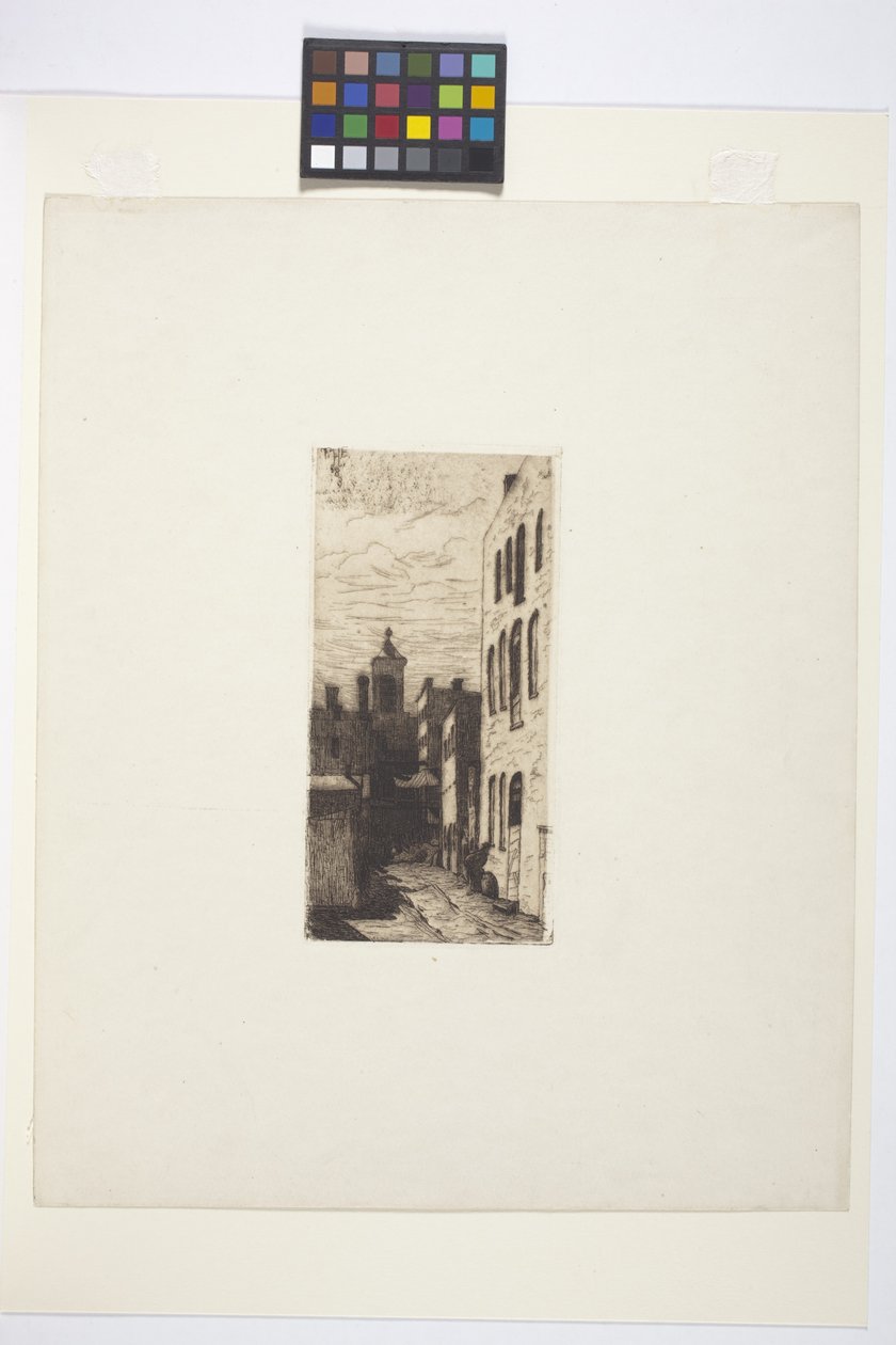 Scena uliczna (atrament) autorstwa American School