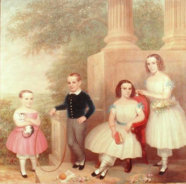 Dzieci Abeela, ok.1852-55 (olej na płótnie) autorstwa American School