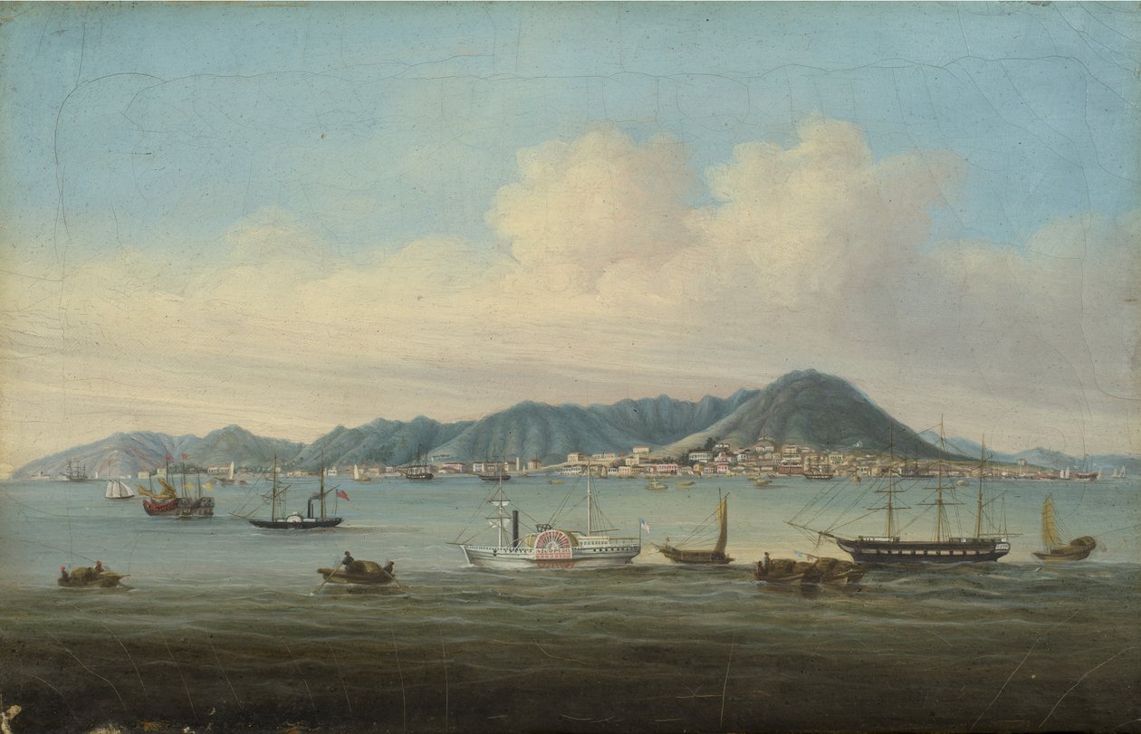 Widok Hongkongu, 1850 autorstwa American School