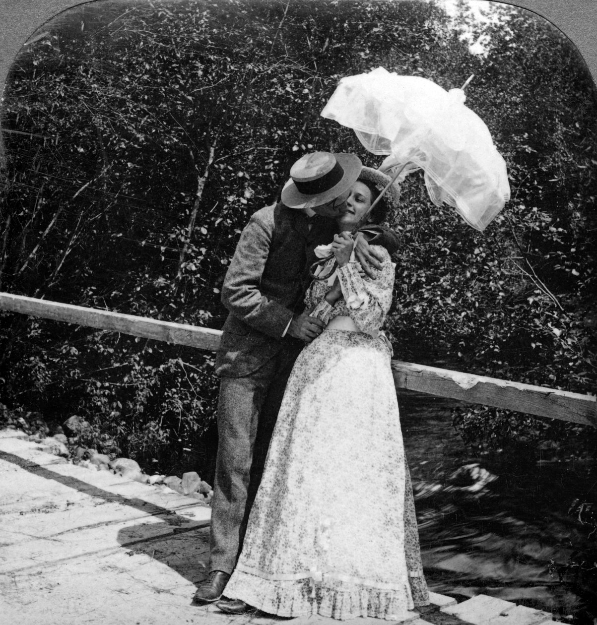 Letnia dziewczyna i jej ukochana. autorstwa American Stereoscopic Company
