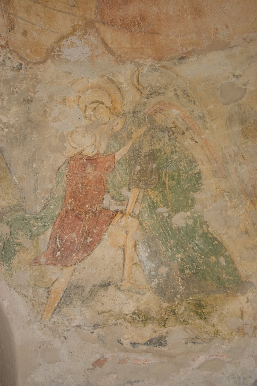 Jakub i Anioł, XII wiek autorstwa Ancient Russian frescos