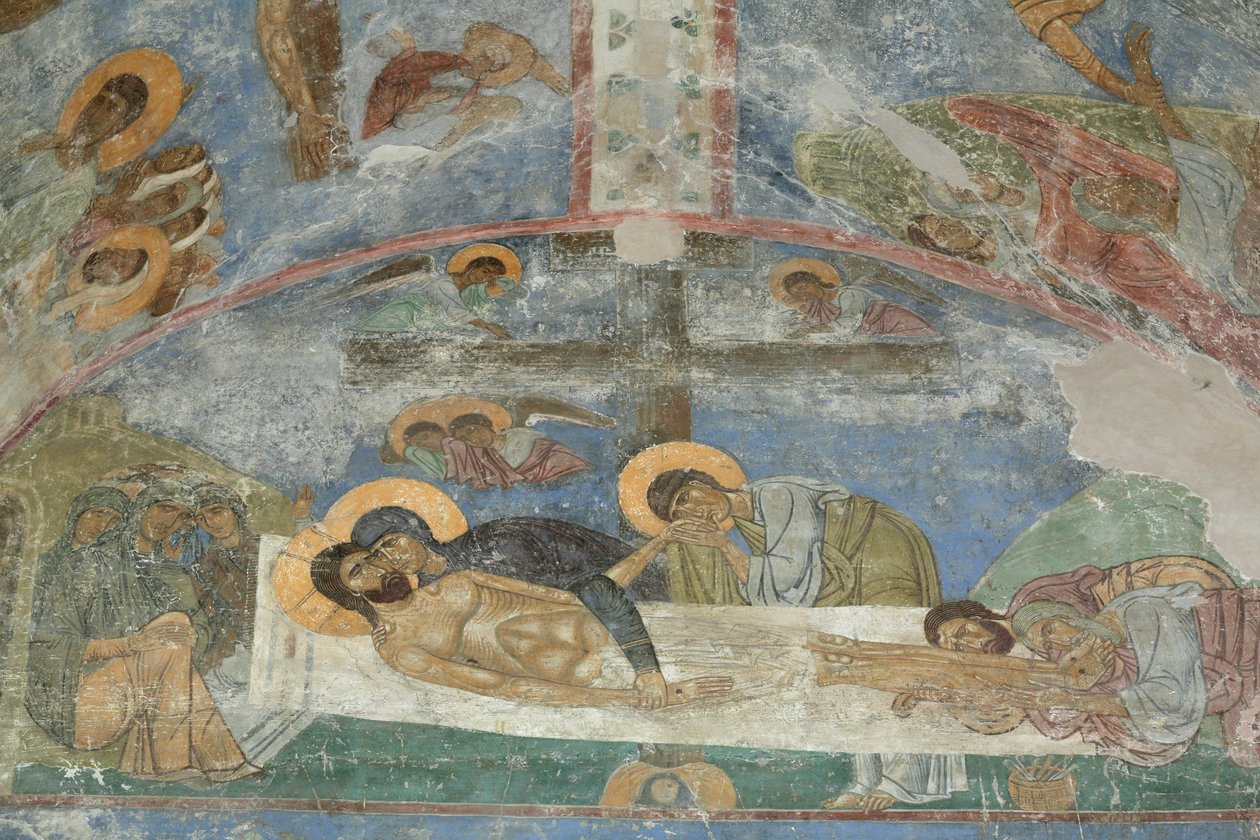 Złożenie do grobu Chrystusa, XII wiek autorstwa Ancient Russian frescos